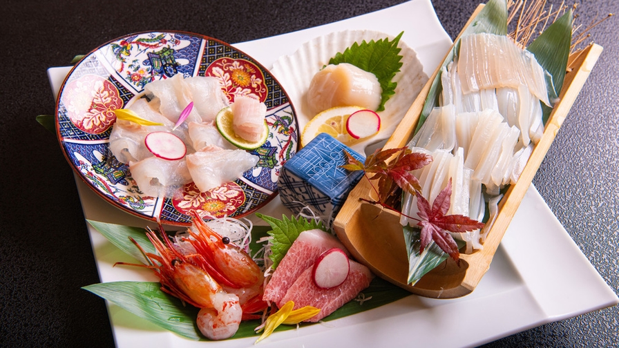【夕食お造りアップグレード「極」】港町函館ならでは〜料理長厳選の旬の新鮮魚介を堪能／1泊2食 